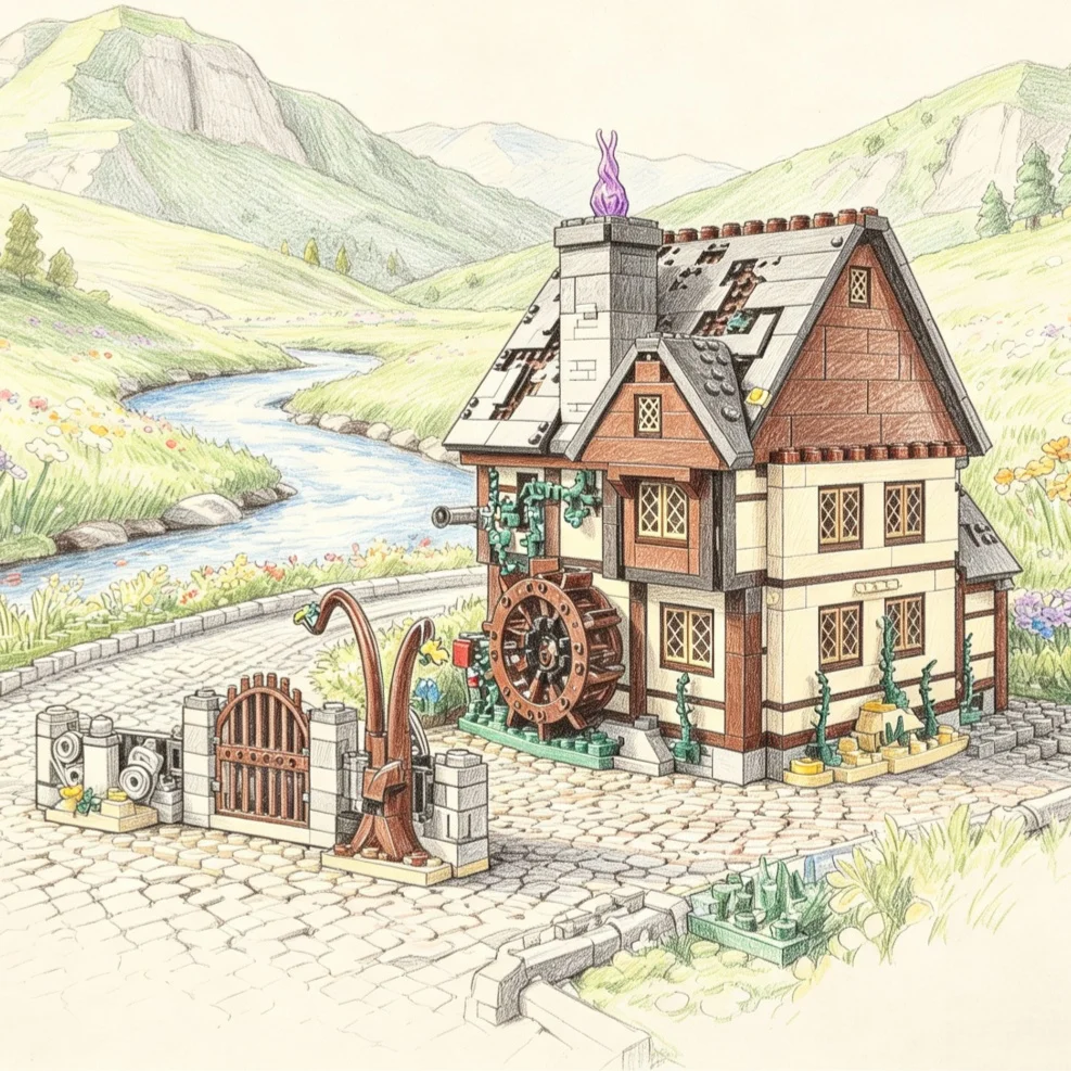 2026 New Creative Building Castle Blocks; Fantasy Retro Architecture Ornament DIY Creative Toy, Gift