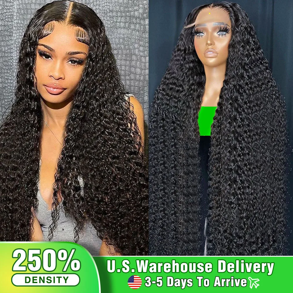 30 34 Inch Deep Wave Lace Frontal Wigs Human Hair For Women Curly Brazilian Remy 13x4 Wet And Wavy Water Wave Lace Front Wigs