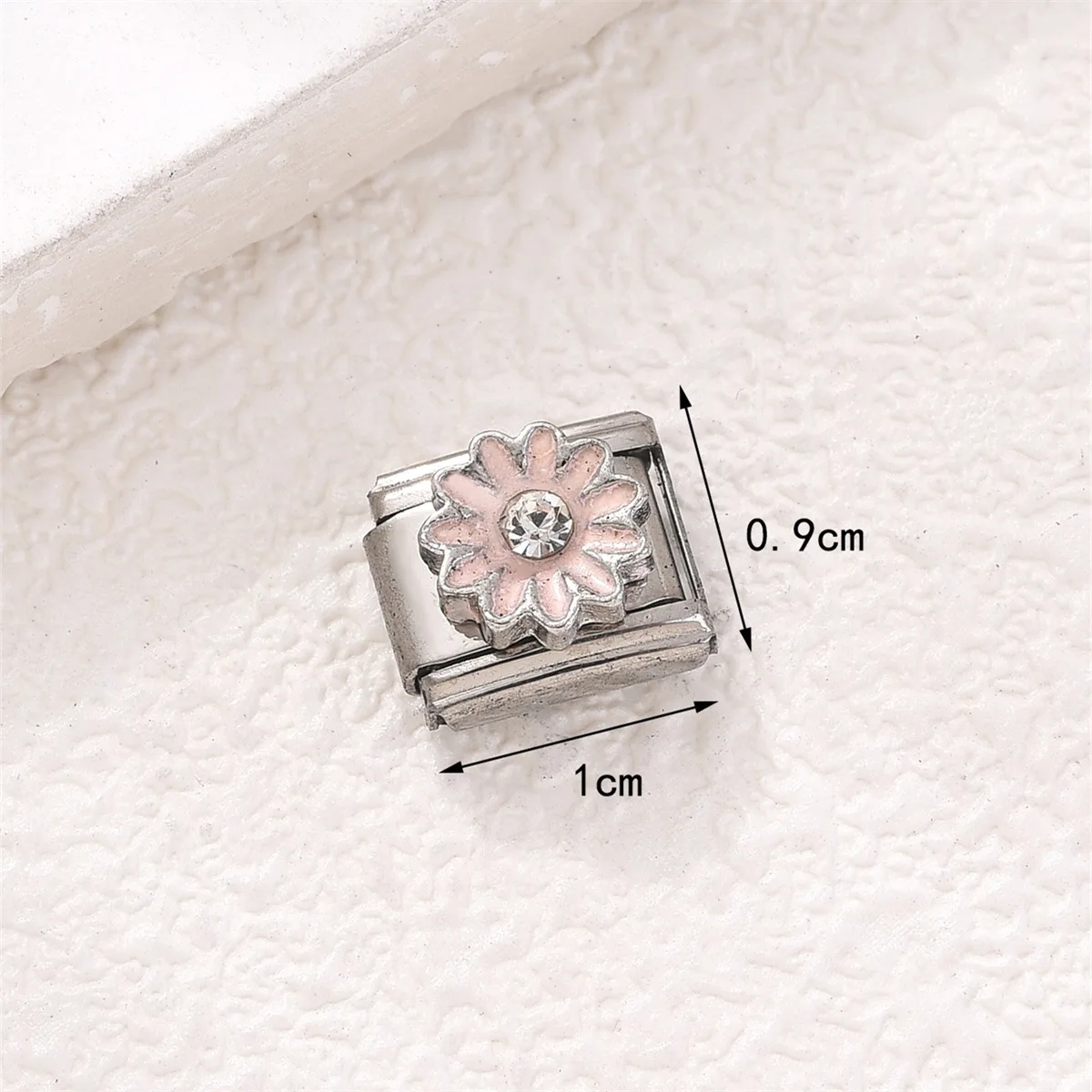 Nieuwe Mode Vrouwen Meisjes Mooie Glazuur Rose Flower Charm Links Fit 9mm Roestvrij Stalen Armband DIY Maken Sieraden