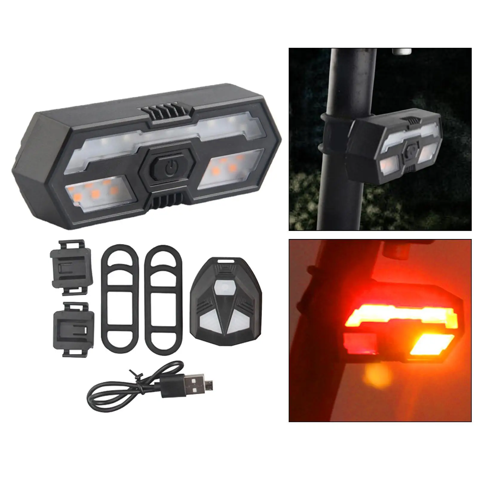 Bike Tail Light Night Riding Waterproof with Horn Alarm Easy Installation 6 Modes Bicycle Rear Light Turn Signal Lamp Indicator