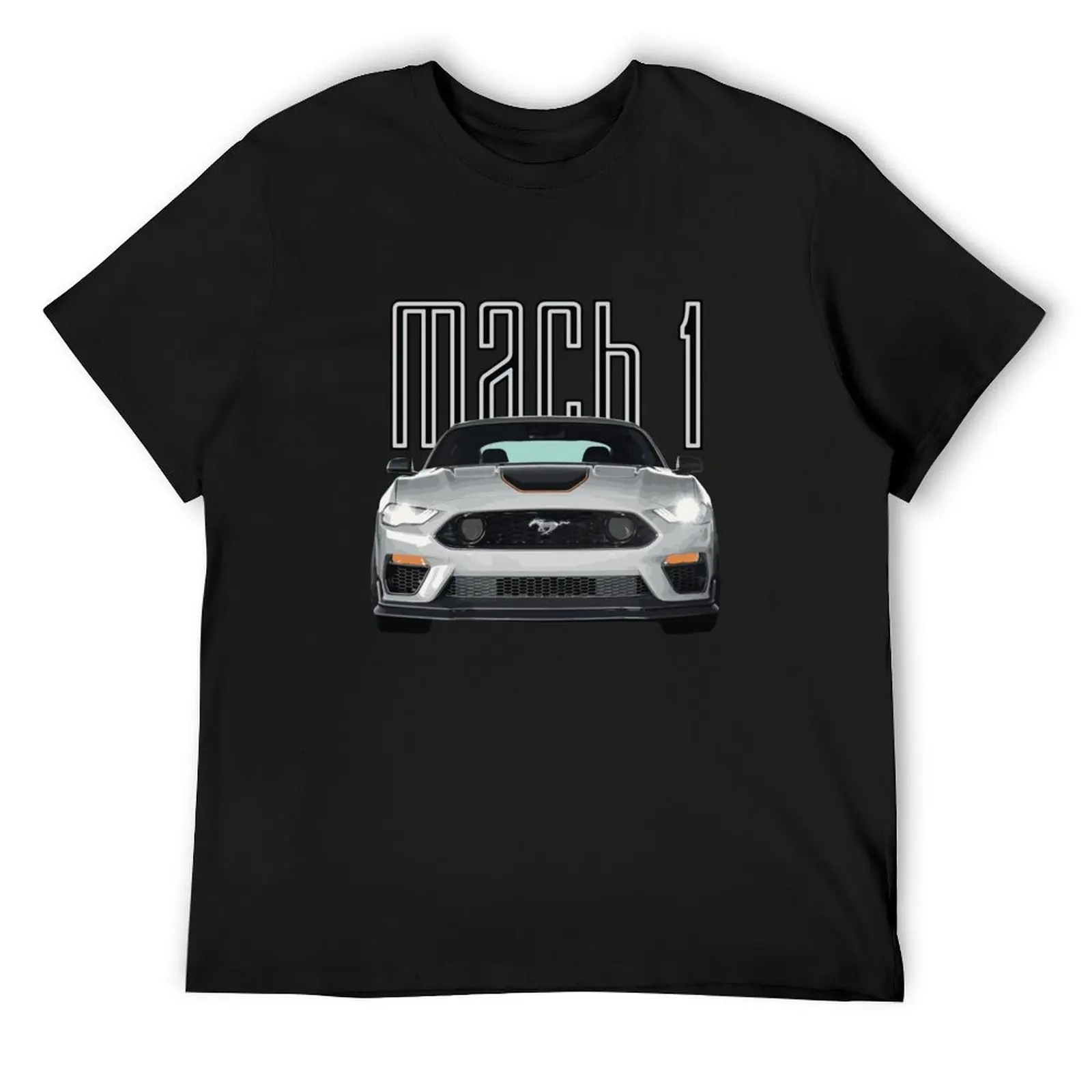 MACH 1 Mustang GT 50L V8 Performance Car Fighter Jet Gray STANCE T-Shirt street wear anime mens white t shirts