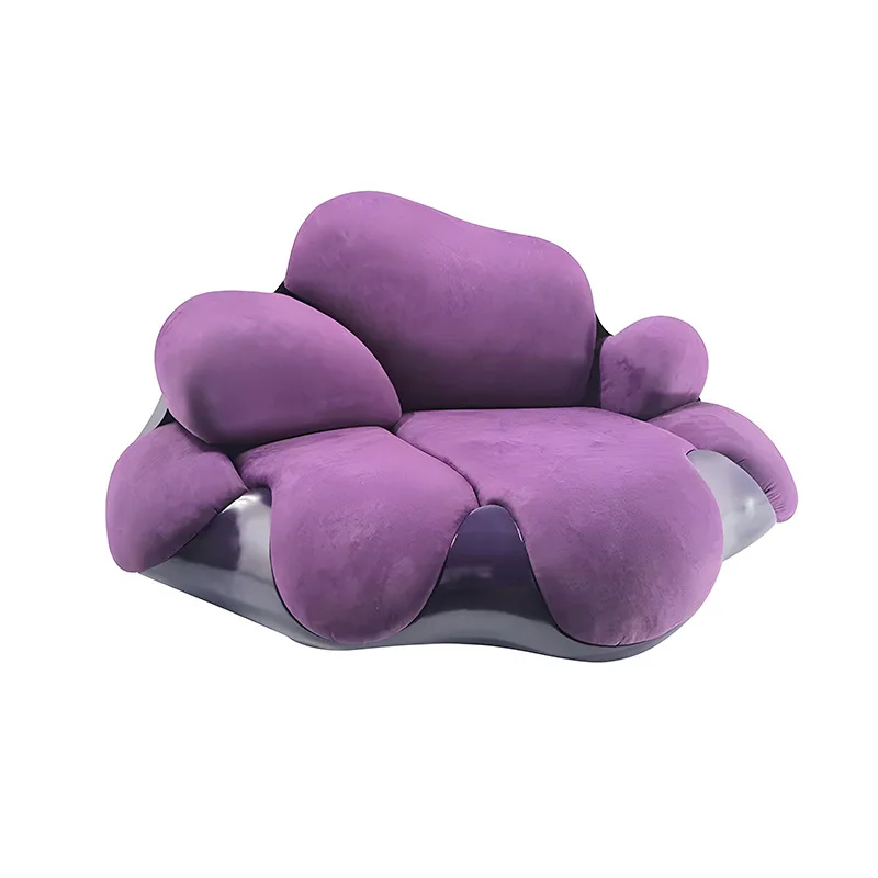 Special-shaped sofa, model villa living room, furniture fiberglass fabric sofa