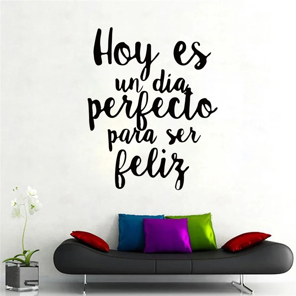 1 pc nice Carved Spanish Phrase Wall Sticker Removable Wall Stickers Diy Wallpaper for home room decor Wall Decoration Murals