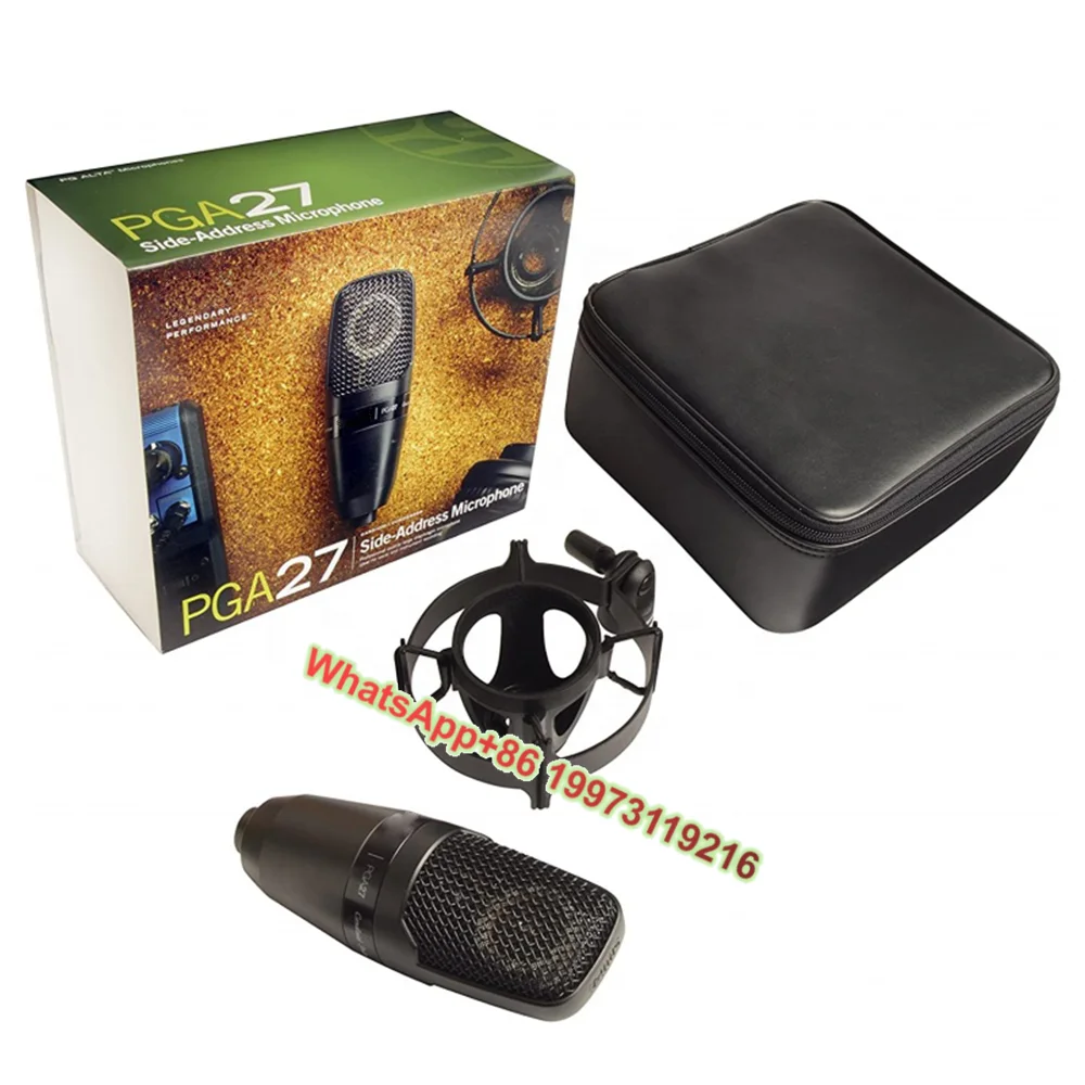

Конденсаторный микрофон PGA27, противоударное крепление, PGA 27, металлический конденсаторный микрофон с большой диафрагмой, проводной для потоковой передачи/караоке/записи