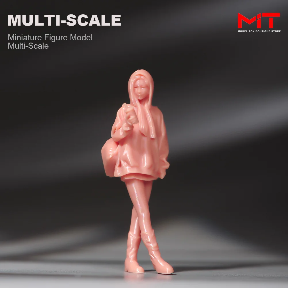 Окрашенная миниатюра 1/87 1/64 1/43 1/24 1/18 Красота девушек в виде толстовки, фигурка диорамы, кукла, креативный реквизит для сцены, модель из смолы