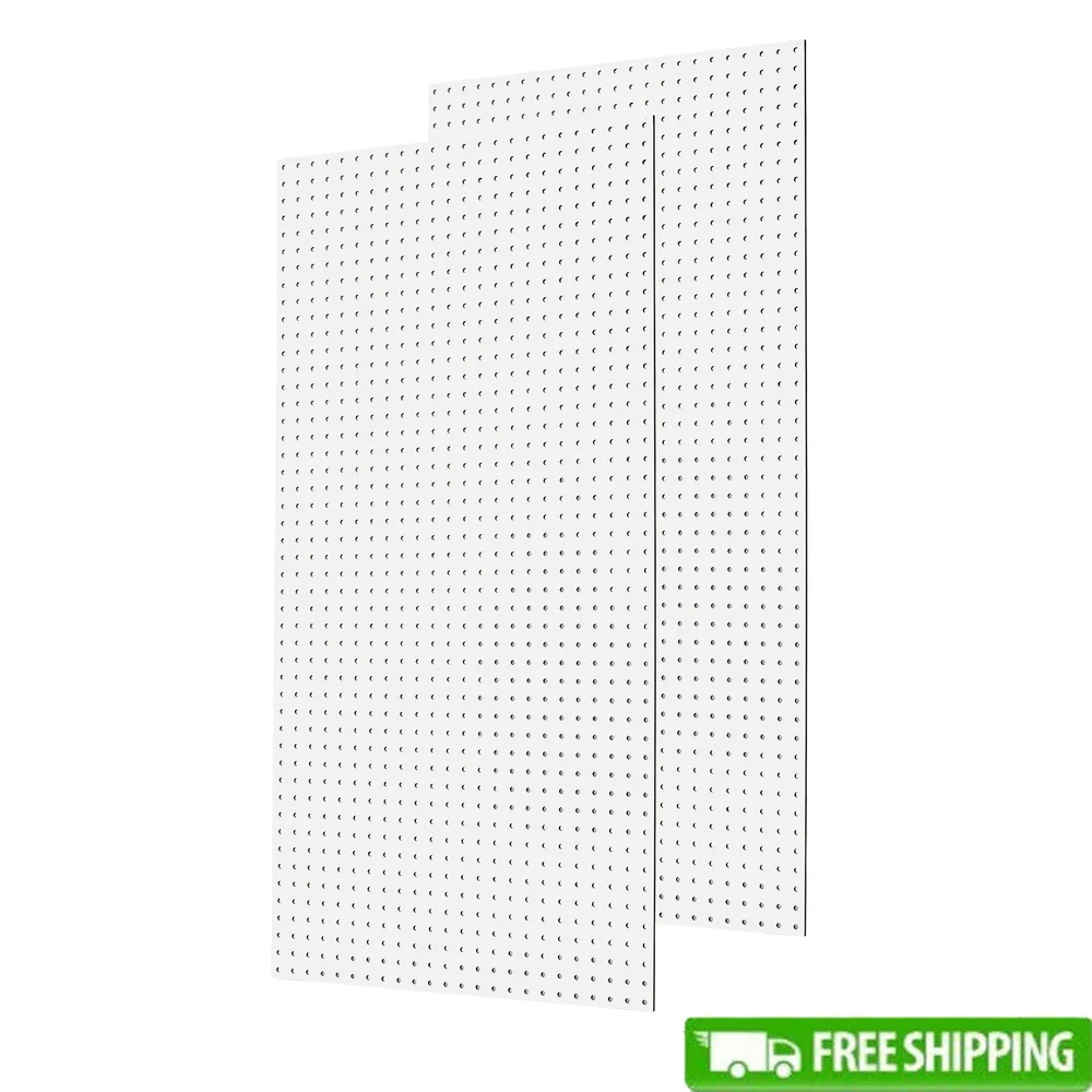 

High Density Fiberboard Pegboard Panels 48x24 Water-Resistant Tool Organizer Garage Workshop Accessories Durable Heavy Duty