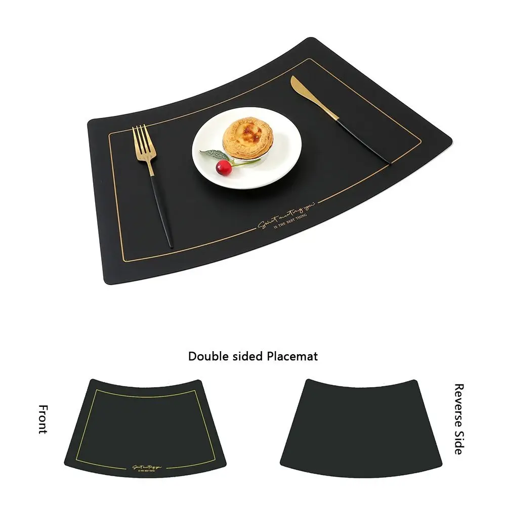 PU Leather Leather Placemat Modern Design Oil Resistant Western Placemat Heat-insulating Chinese Style Heat Insulation Mat
