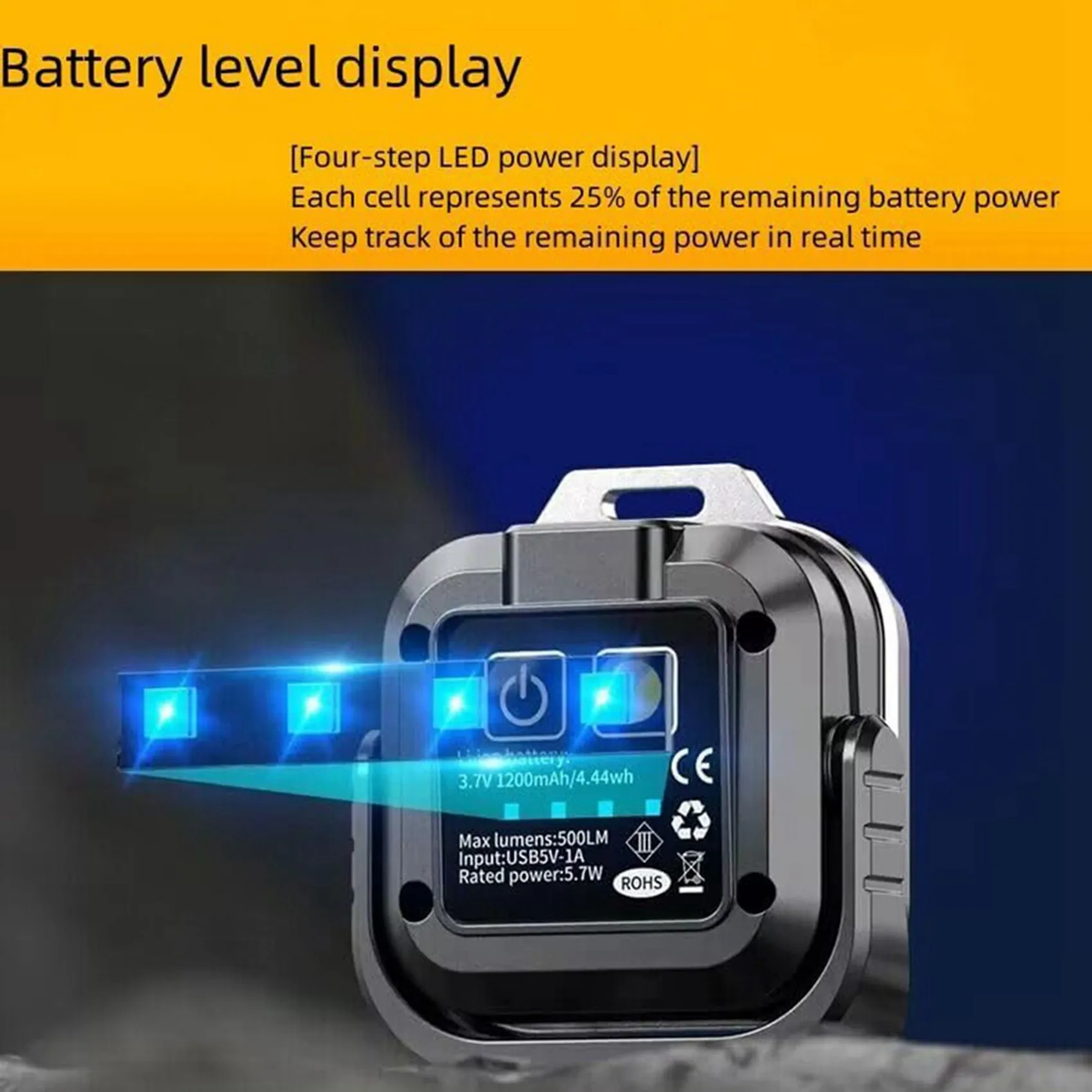 

【BIG SALE】4X EDC Mini LED Work Light,1200Mah Portable Rechargeable Magnetic Work Lights For Outdoor Camping , Car Repair,Emergen