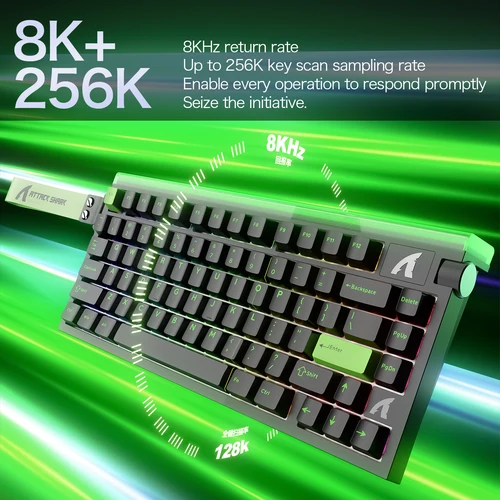 Imagen 2 del producto R85 ATTACK SHARK R85HE teclado magnético con cable 0,005mm RT 8K + Hz 256K RGB teclado para juegos caja de luz de neón para juegos Esports