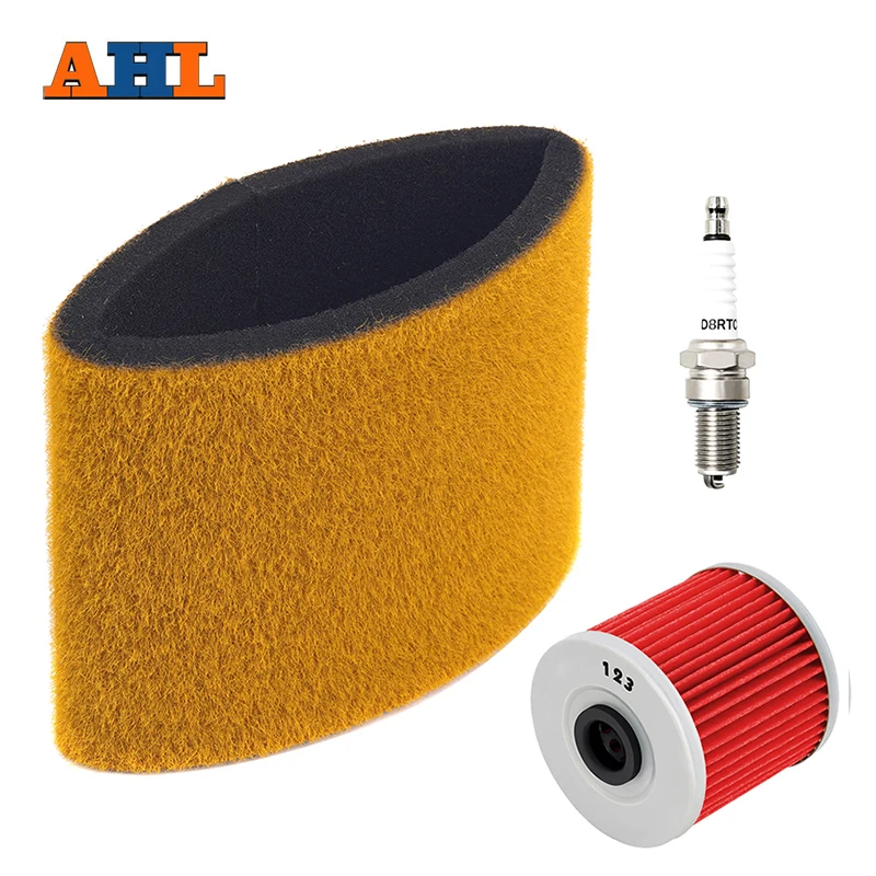 AHL Motorcycle Air Filter Cleaner & Oil Filter & Spark Plug For Kawasaki KLF220 1999-2002 KLF250 2003 KLF300 1999-2000 Bayou