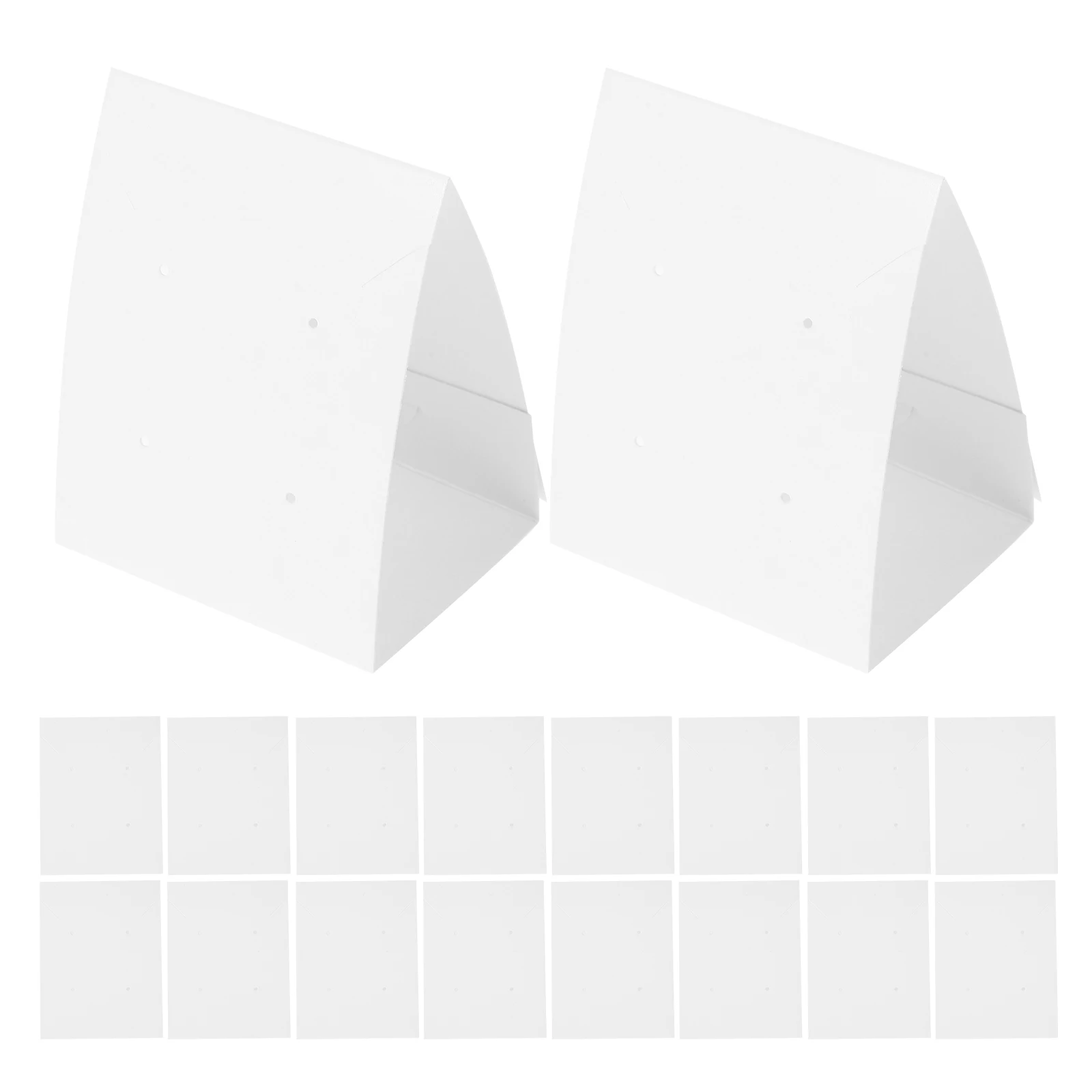 

100pcs White Standing Earring Necklace Display Cards Paper Jewelry Holder Packaging Cardboard Storage Practical
