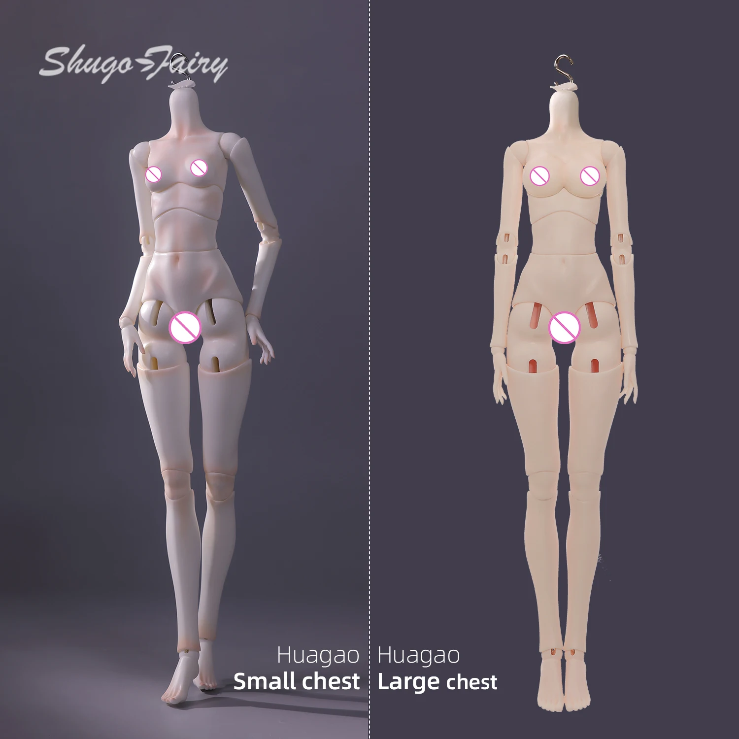 

Shuga Fairy Bjd 1/4 Huagao Body Large Small Chest Nude Doll Position Jointed Doll Gifts