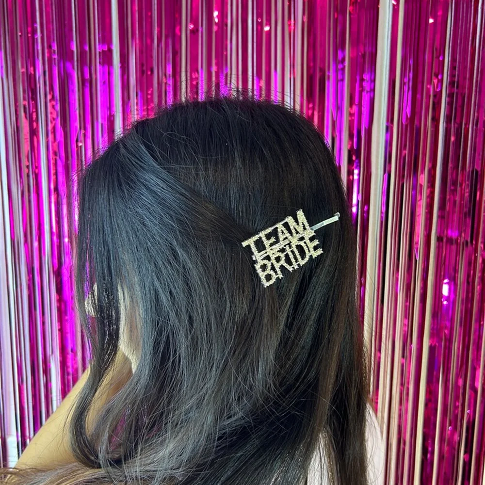 3 Stück Glitzer Strass Team Braut Haarspange Haarnadel Silber Bachelorette Party Dekor Haarschmuck Brautparty Hochzeitsbevorzugung