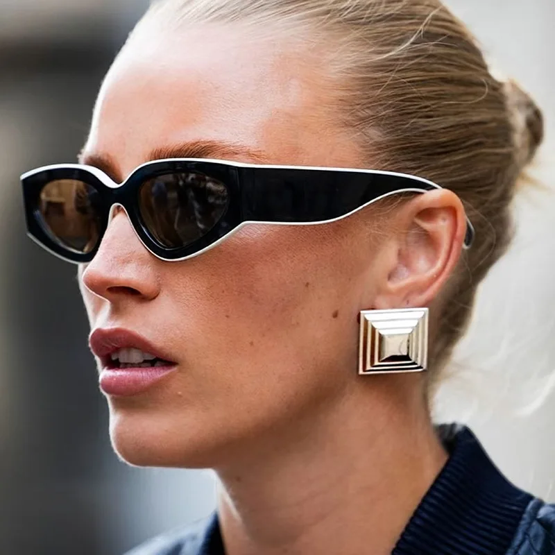 Neue Vintage Cat-Eye Sonnenbrille für Damen und Herren, Marken-Rundbrille, Ovale Sonnenbrille für Männer und Frauen – Detail 5