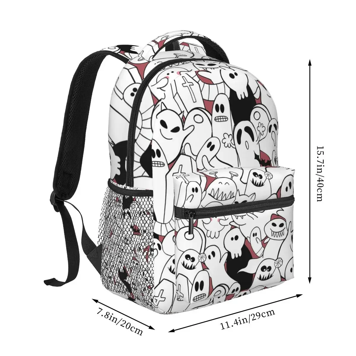 Halloween Ghost Fear Pumpkin Cute Backpacks Boys Girls Bookbag Students School Bags Cartoon Kids Rucksack Shoulder Bag