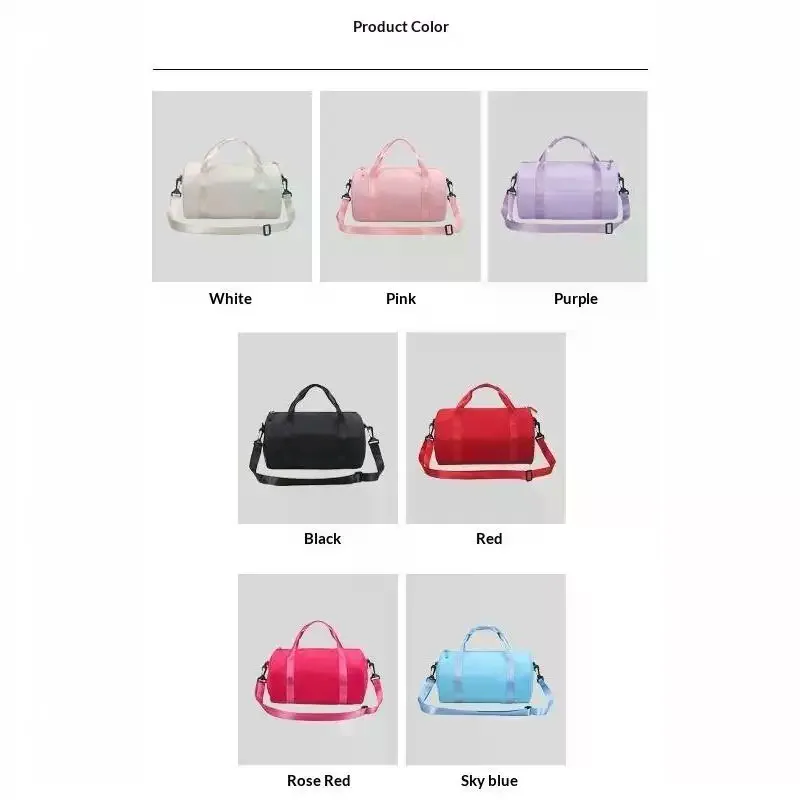 Gym Bag Large Capacity Waterproof Adjustable Strap Shoulder Bags Lightweight Solid Color Yoga Bag For Women