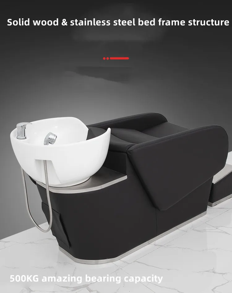 Professional High Quality Hair Salon Modern Lay Down Furniture Shampoo Chair Washing Bed With Bowl