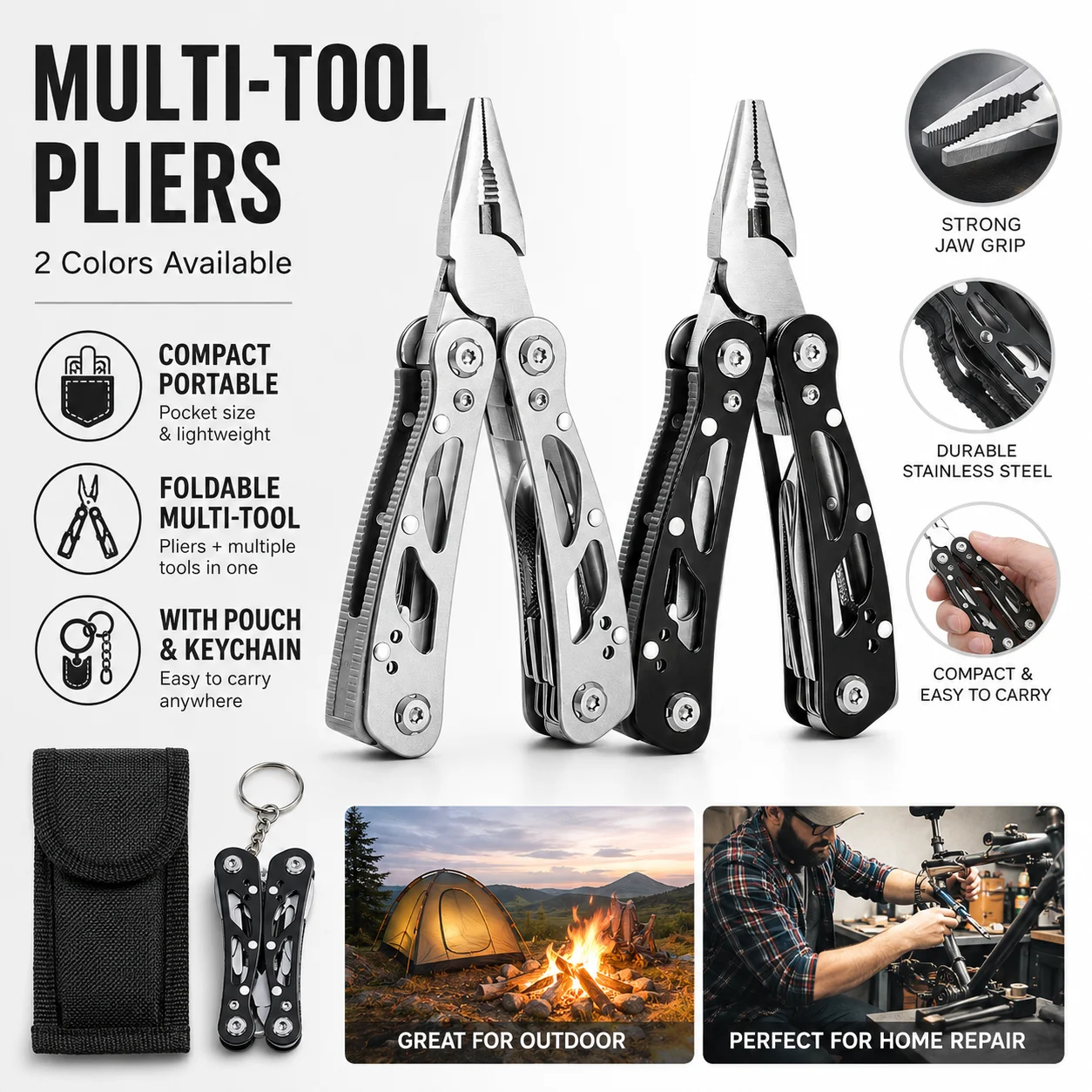Mini Sailor Plier 11-in-1 Multi-Function Tool, Wire Cutter, Card Pin, Screwdriver, Bottle Opener, Knife, EDC Repair Gear
