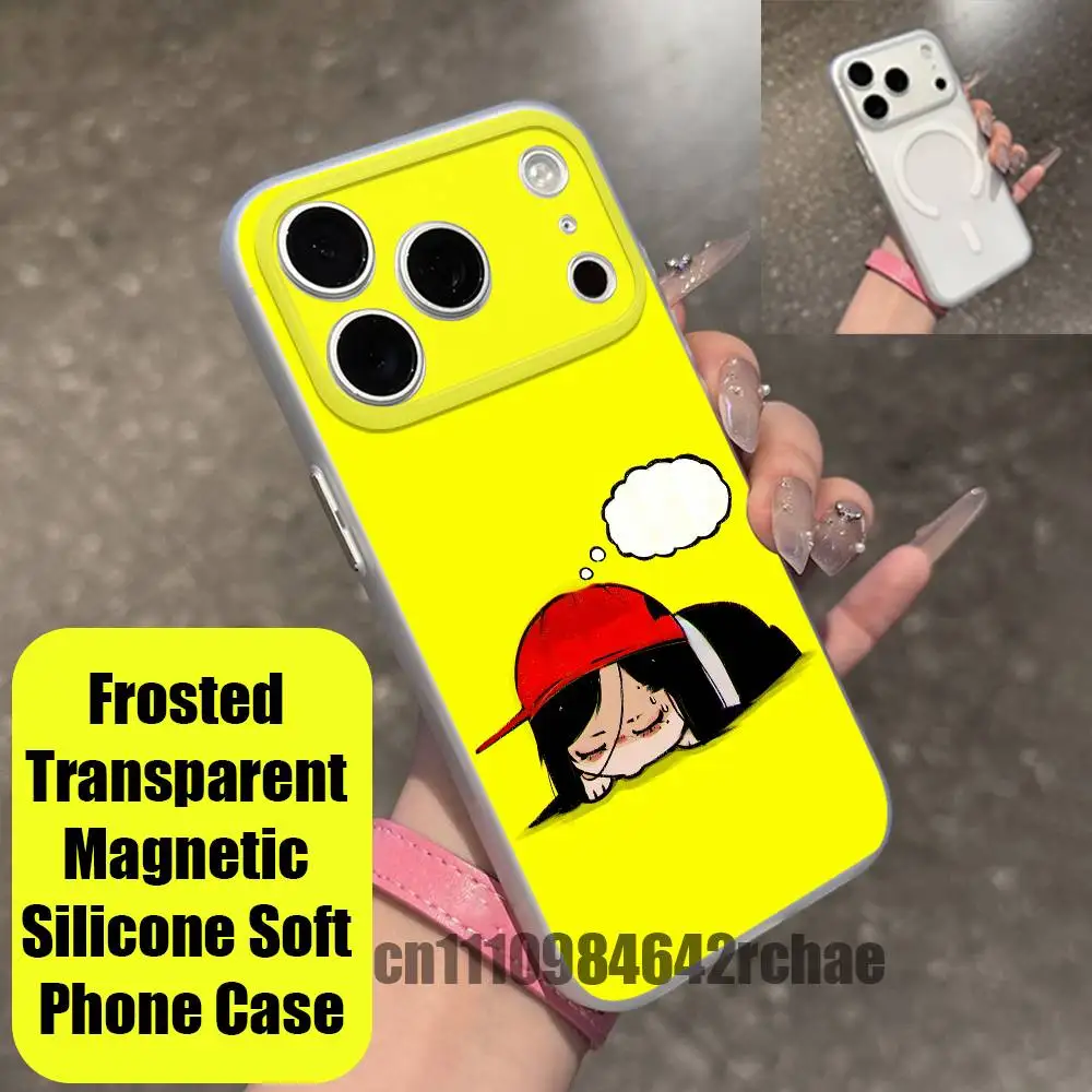 For Singer Yi Xi Meat Girl Phone Case For iPhone 15 12 11 14 18 13 16 17 Pro Max Plus Mini For Magsafe Magnetic Clear