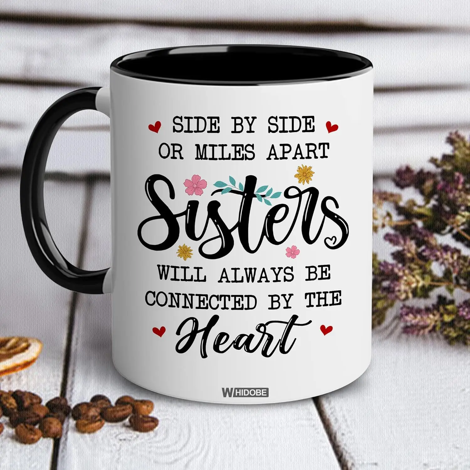 Gift for Sister Mug, Sister Gift for Sister, Best Sister Ever Mug, Sister Birthday Gift Coffee Cup, Side by Side Or Miles Apart