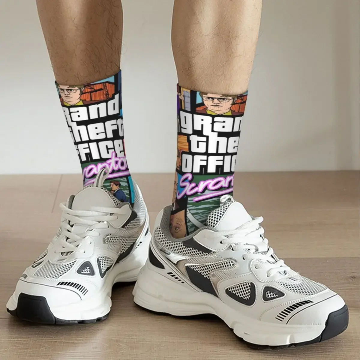 Calcetines Scranton de oficina Grand Theft para hombre y mujer, medias cálidas y frescas de invierno, calcetines de baloncesto absorbentes para el sudor