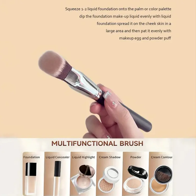 Pincel de base em pó sem costura chanfrado, tubo quadrado, pincel de maquiagem Cangzhou, ferramentas de beleza creme