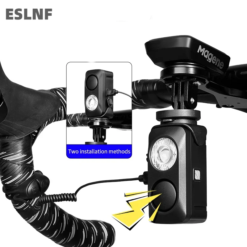 Hanging Bicycle Light with Horn High-Brightness Headlight USB Charging 360 Lumen Rainproof Bike Lamp Cycling Accessories