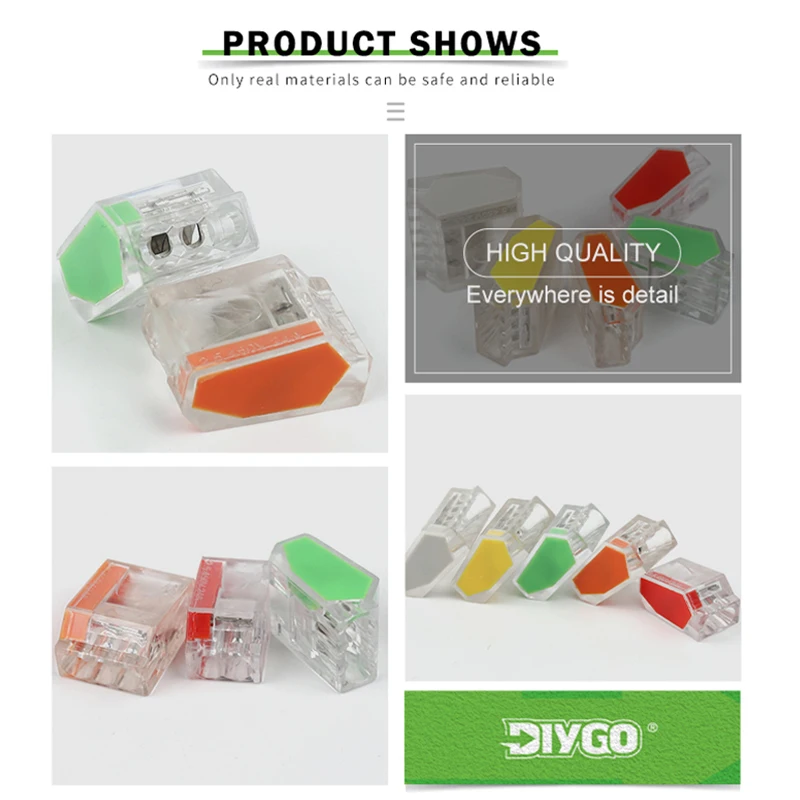 25/50/100PCS  Mini Quick Wire Connectors 252/253/254/255 Universal Compact Wiring Conductor Push-in Terminal Block LED Connector