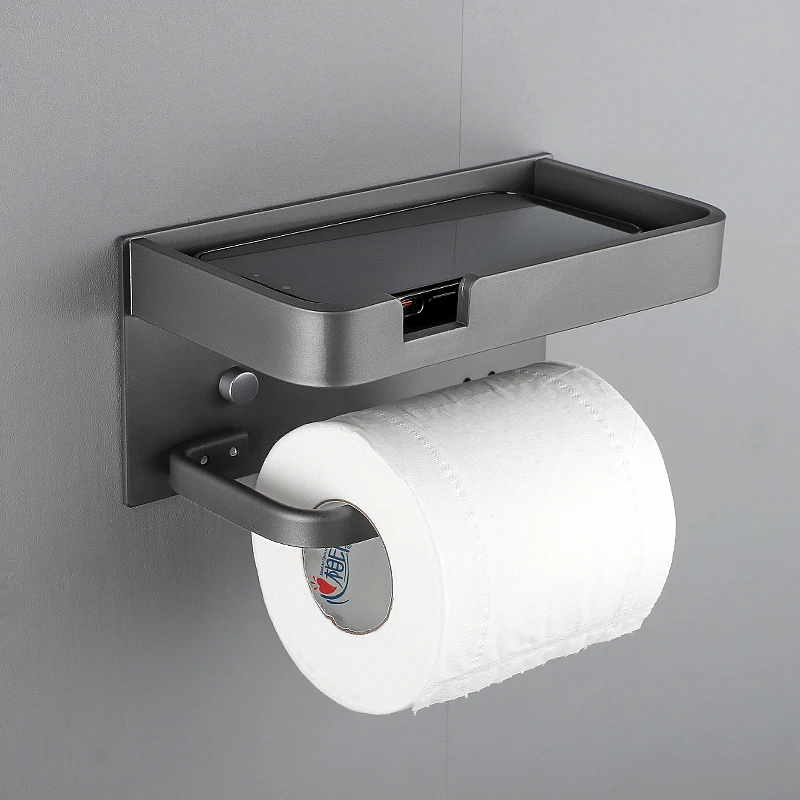 ULA Toilet Wall Mount Toilet Paper Holder Multi-function Bathroom Kitchen Roll Paper Accessory Tissue Towel Accessories Holders