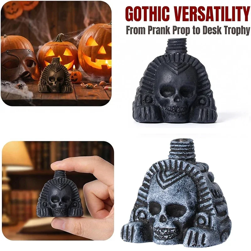 Handmade Aztec Death Whistle Skull Warrior Scream Whistle Loud Screaming Noise Maker For  Pranks Halloween Party Whistle