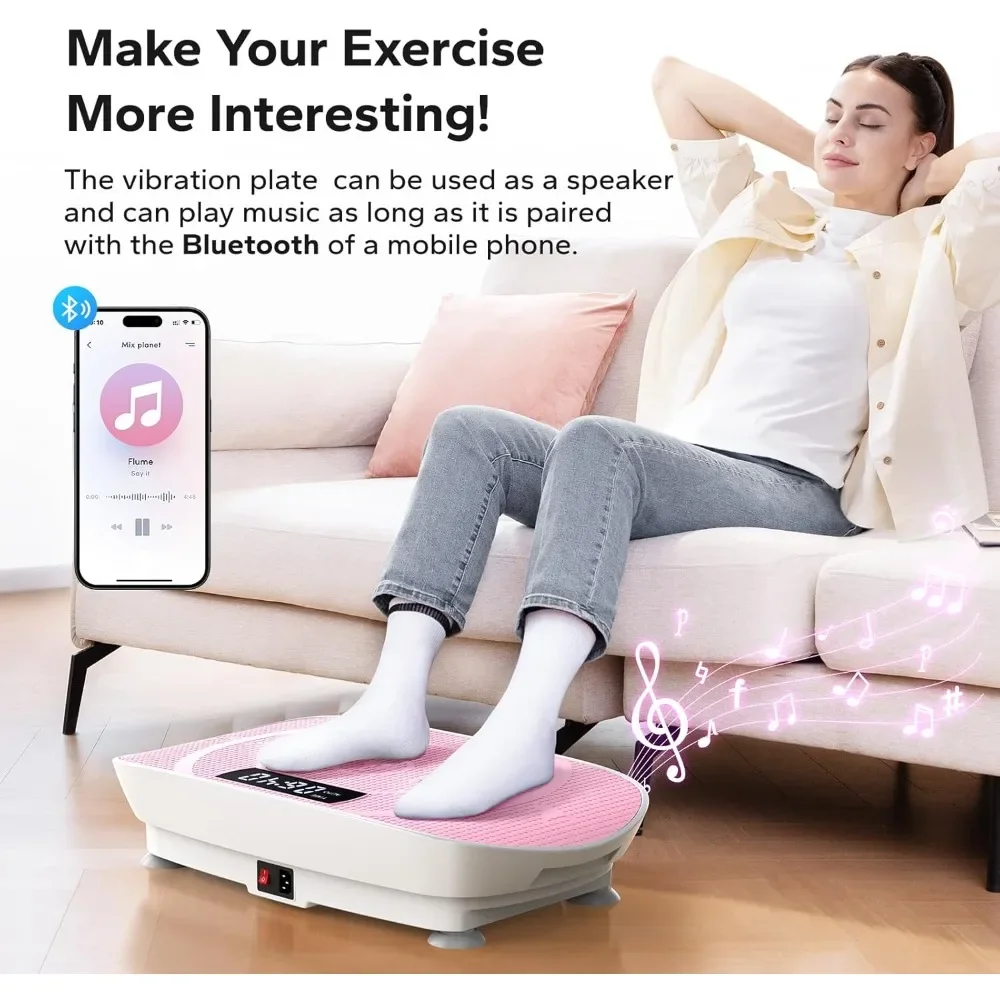 Vibration Plate Exercise Machine,Whole Body Workout Power Vibrate Fitness Platform for Lymphatic Drainage,Motor Speed Control