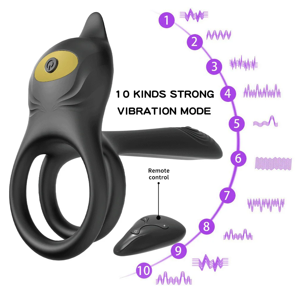 Vibrating Cock Ring Dual Penis Ring Vibrators With Tongue Clitoral Stimulator For Couple Stronger Erection Enhancing Sex Toys