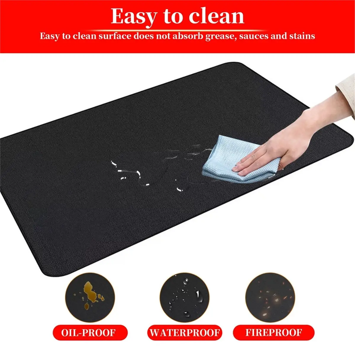 耐火性炉敷きマット-165x91cm、薪ストーブ、ファイヤーピット、バーベキュー用耐熱マット、プロテック