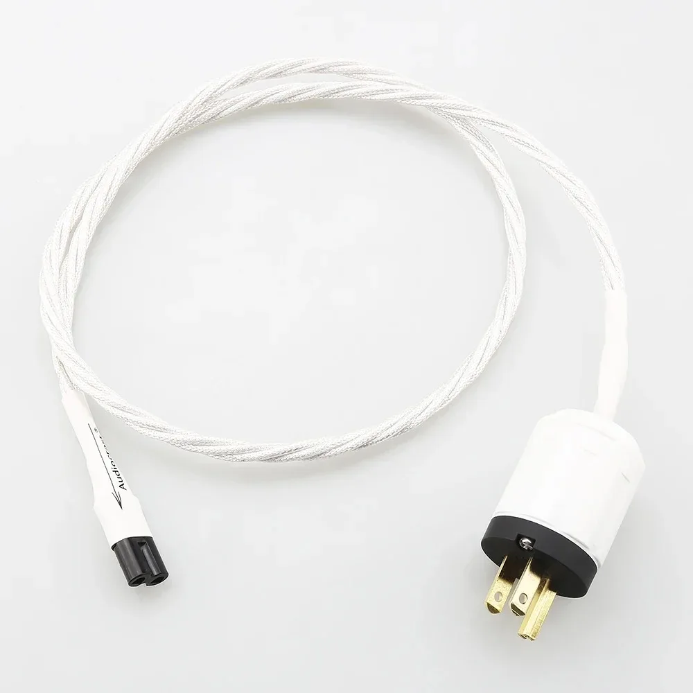 7N OCC Hifi Power Cord Gold Plated C7 Figure 8 Cable for TV PS5 Apple TV DAC Streamer Audiocrast