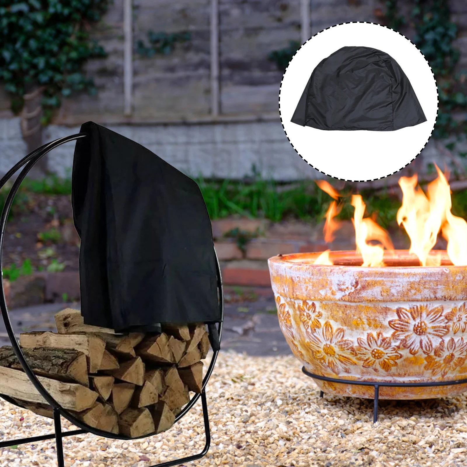 

Waterproof Firewood Cover Oxford Cloth Outdoor Protection Durable Windproof Foldable Reusable Safeguard Dust Sun