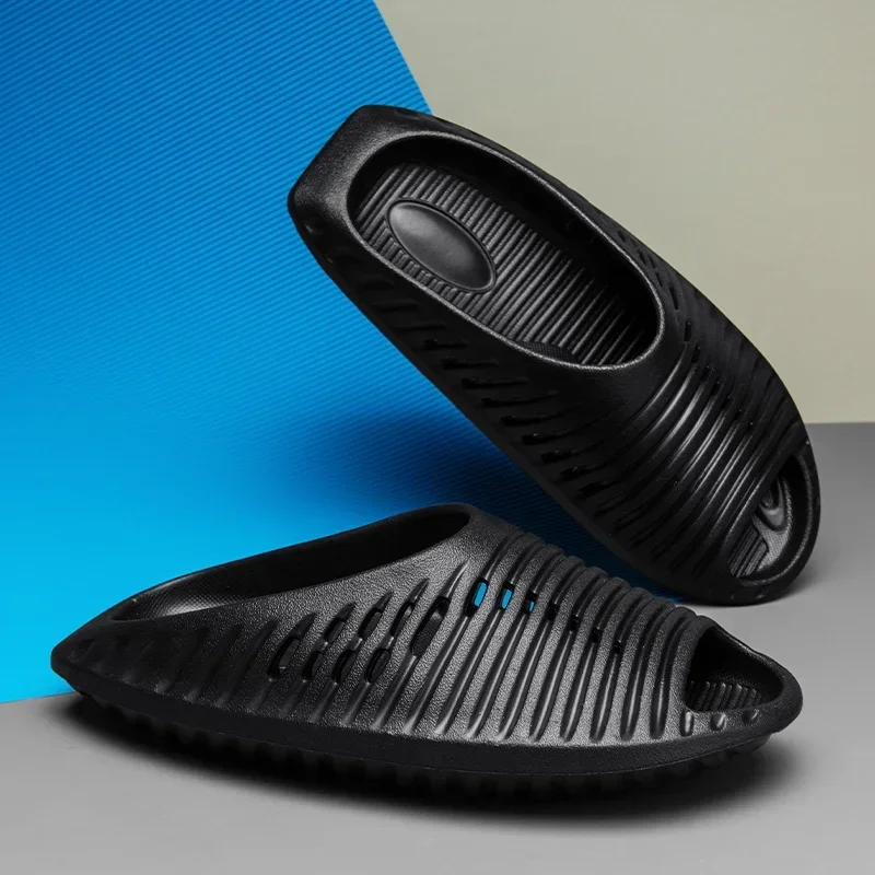 

Трендовые сандалии, мужская пляжная обувь, уличные мужские тапочки, новые персонализированные легкие домашние и уличные тапочки с отверстиями, большой размер