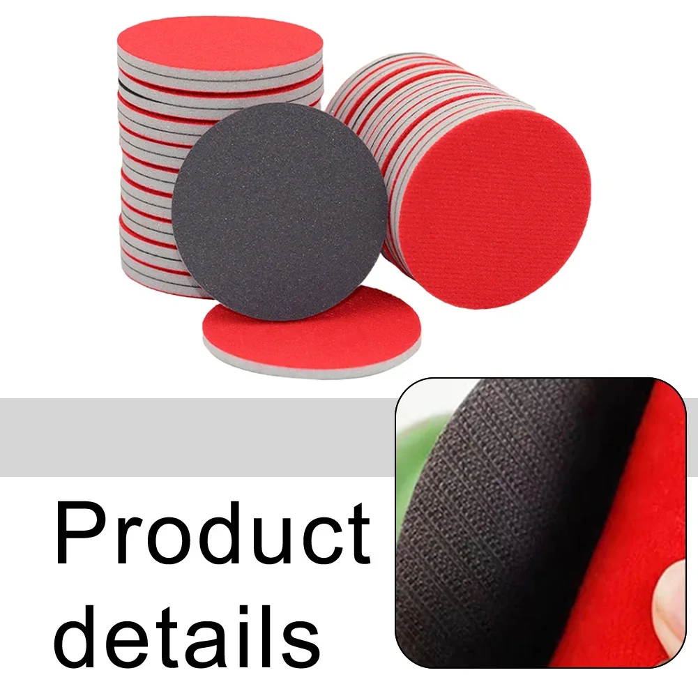 48-Piece 75mm Sandpaper Sponge Set: 1500 Grit For Wood Drywall Metal Paint Car Dry Wet Sponge Sandpaper Disc Flocking