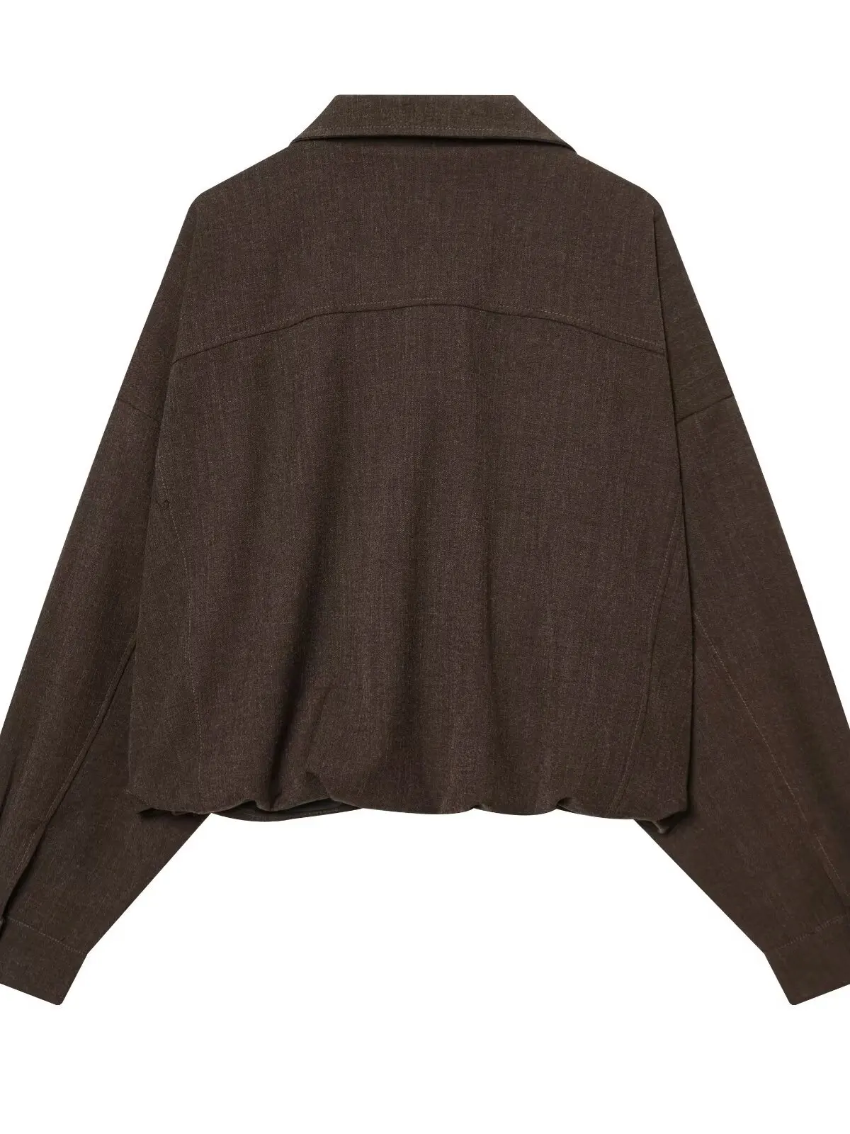 Loose Women's Pilot Jacket Short Style Double Pocket Stand Collar Autumn Outerwear Fashionable Casual Polyester Fiber