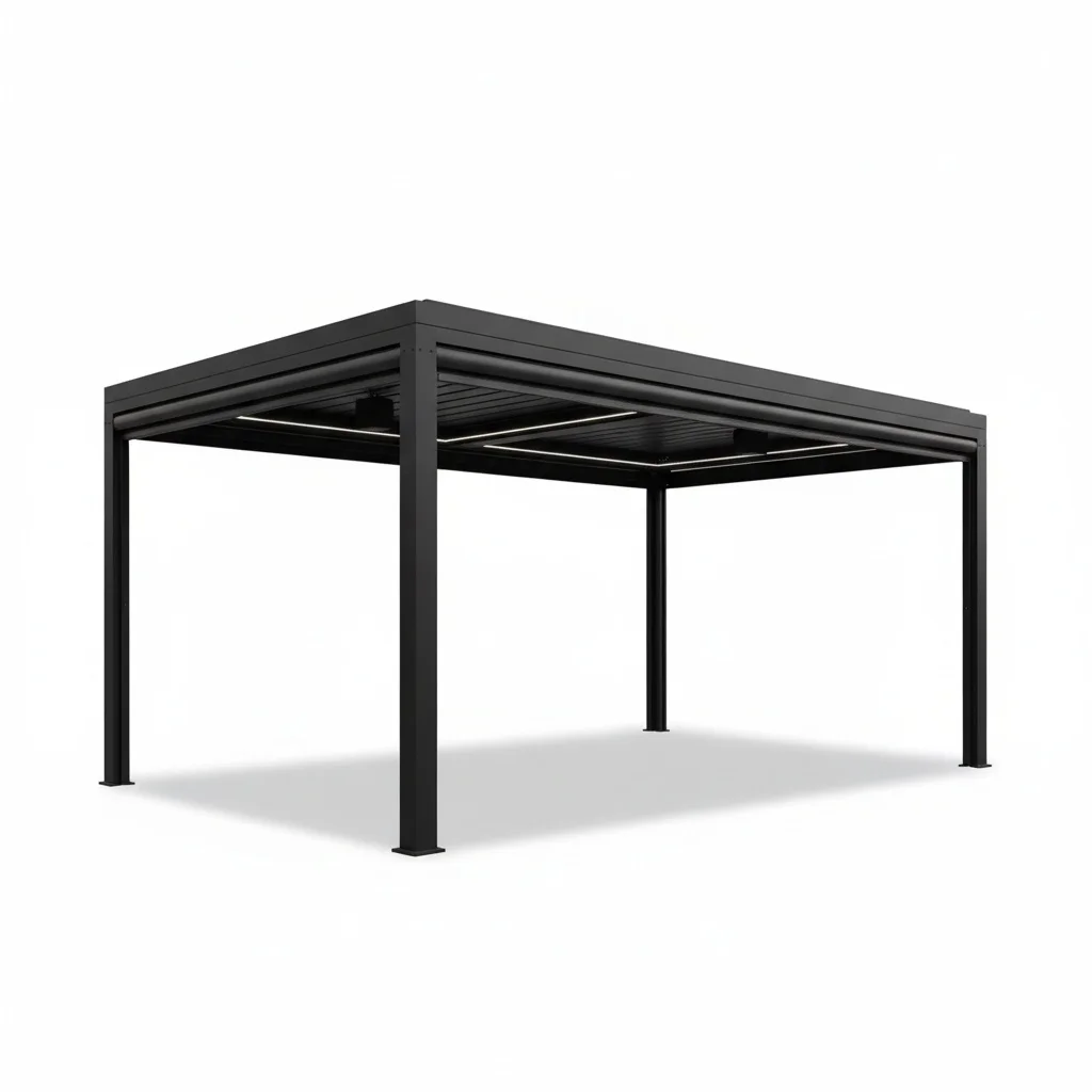 

Aluminum Pergola, Aluminum Alloy 6063-T5 Retractable Awning, Motorized Patio Cover, 150x150mm Post, Outdoor Shade Solution