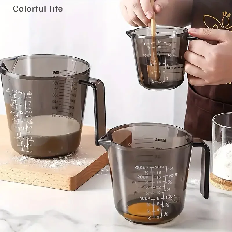 

1 шт. мерные стаканчики для жидкости для выпечки PS, пластиковые мерные стаканы для объема, кухонные инструменты для выпечки 150/300/600/1000 мл