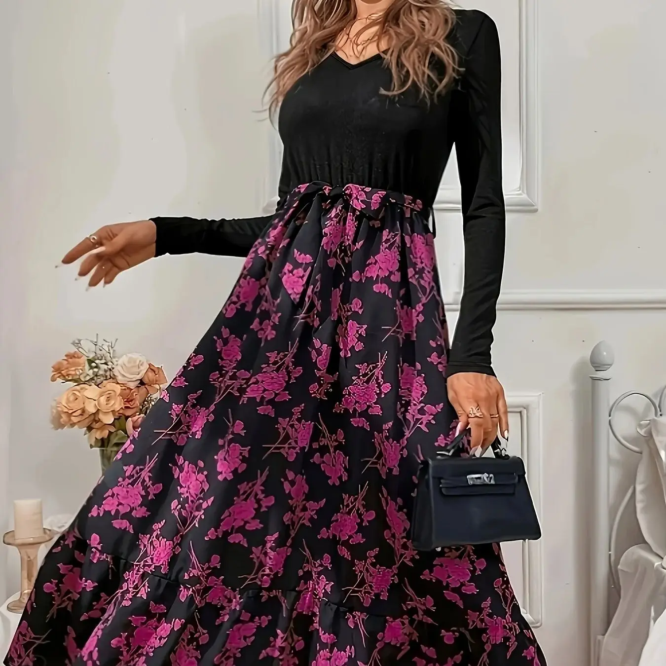 Robe décontractée d'été tissée imprimée grande taille pour femme