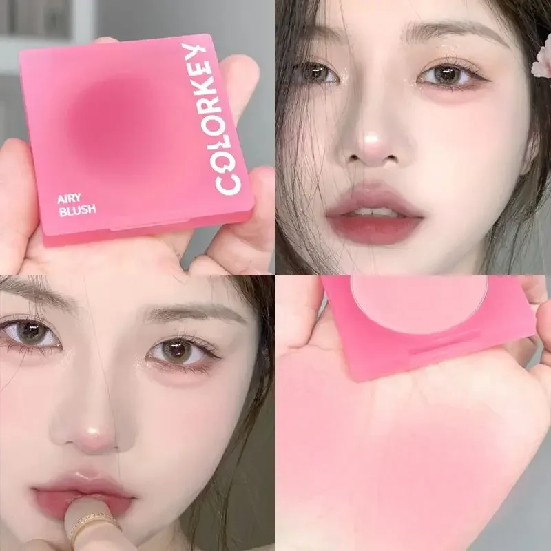 Colorkey Blush Nieuwe Nude Kleur Waterdicht Gemakkelijk Te Kleuren Matte Blush Gezicht Helderder En Contourend Glanzend Blush Palet