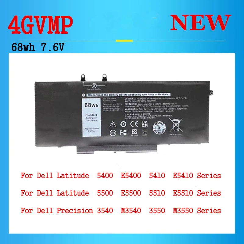 4GVMP 7.6V Battery For Dell Latitude 5400 E5400 5410 E5410 5500 E5500 5510 E5510 Batteries for Precision 3540 M3540 3550 M3550