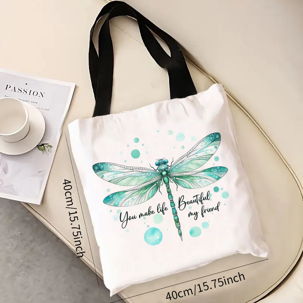 

Dragonfly Large Shoulder Foldable Reusable Foldable Grocery Handbag For Shopping Outdoor Hand Bag 7.3