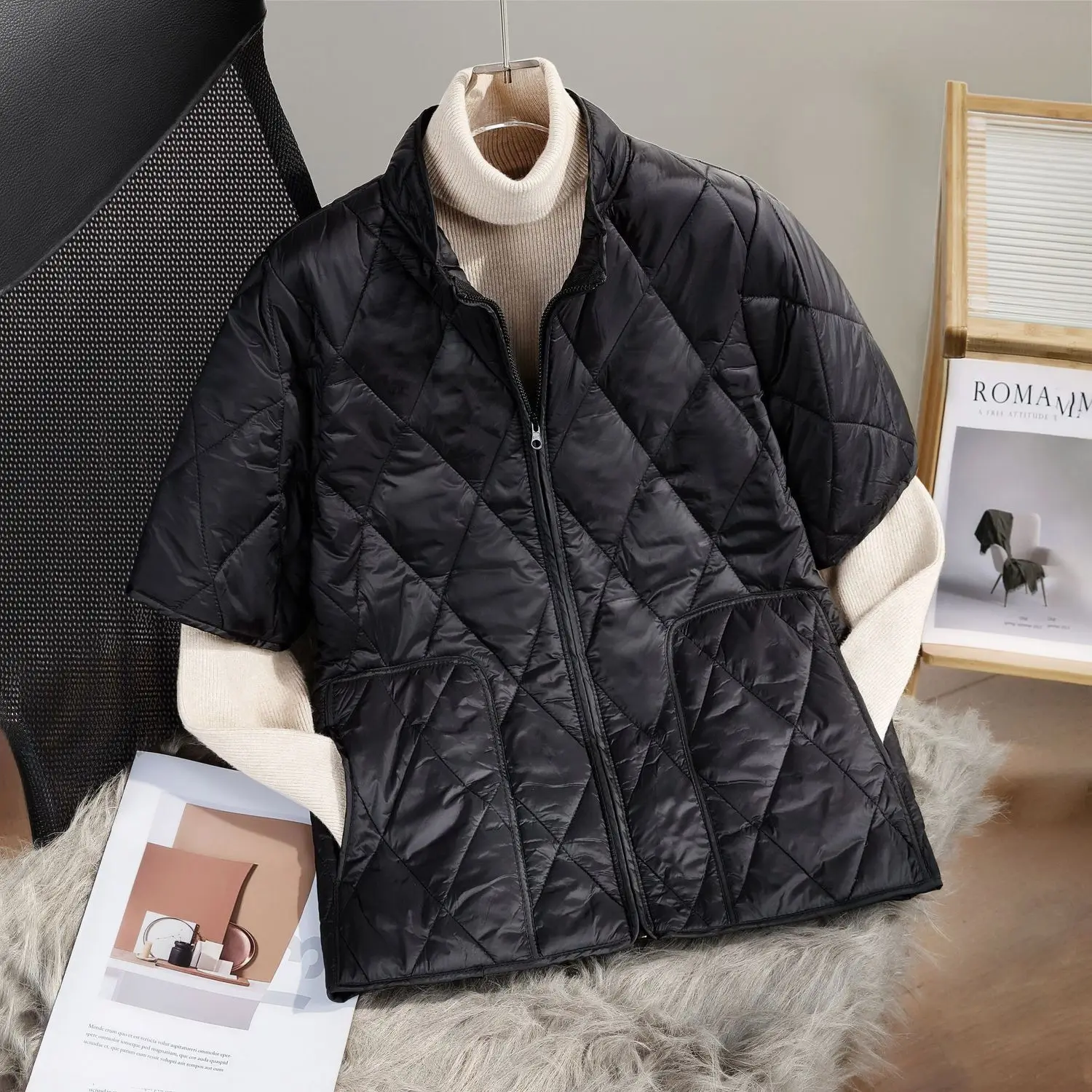 

Мужской хлопковый жилет f Sve, осенне-зимний новый теплый жилет Healtare для дома, защита плеч, большой размер, хлопковый жилет с ромбами