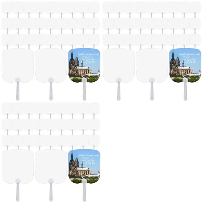 YLS-Handheld Set,Sublimation Fans Blank Double-Sided Sublimation Paddle Fan Blanks,DIY Hand Fans For Church Wedding 90 Pcs