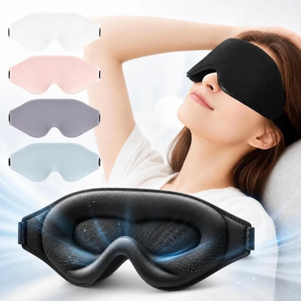 Zero Pressure 3D Contoured Eye Mask Breathable Memory Foam Sleeping Eye Mask Ergonomic Block Out Light Eye Shade Blindfold