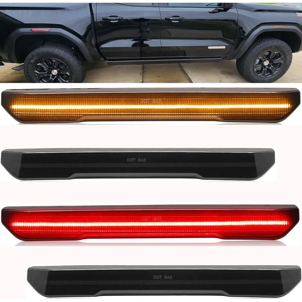 

Светодиодные боковые габаритные огни (индикаторы) для грузовиков 2500 HD и 3500 HD 2020-2024 годов выпуска, янтарные передние и красные задние фонари