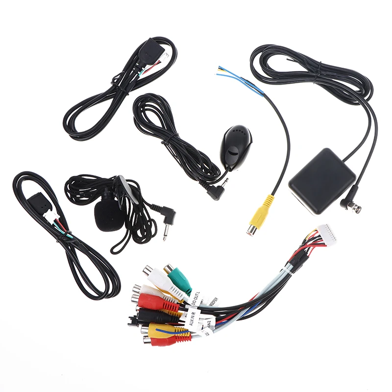 1/3/4/5PCS 4G WiFi Antenna Output AUX RCA SIM Card Slot USB Rear View Backup Camera GPS BT Adaptor Car Radio 20 PIN Power Cable