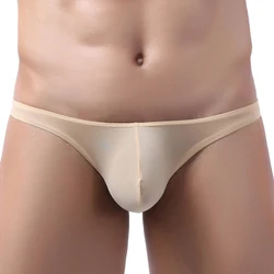 Sexy Mens Underwear Thongs G-string Smooth Soft Men Briefs Breathable Ultra Thin Slip Homme Bikini Thong U Convex Underpants